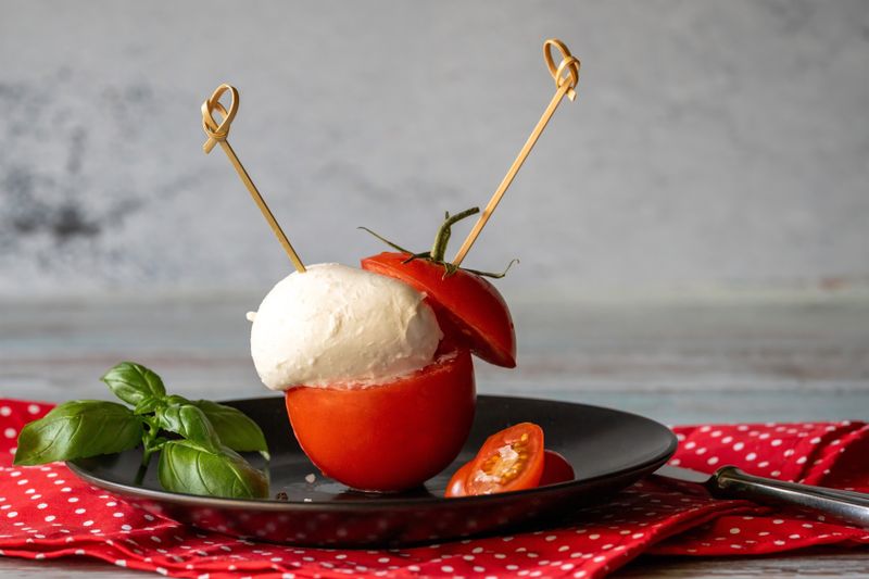 Caprese Salad with tomato and mozzarella Giordanos
